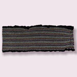 Urban Outfitters Scrunchy Bandeau Black Colorful Womens Size Medium